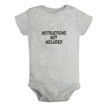 

Instructions Not Included Funny Rompers For Babies Newborn Baby Unisex Bodysuits Infant Jumpsuits Toddler 0-24 Months Kids One-Piece Oufits (Gray 12-18 Months)
