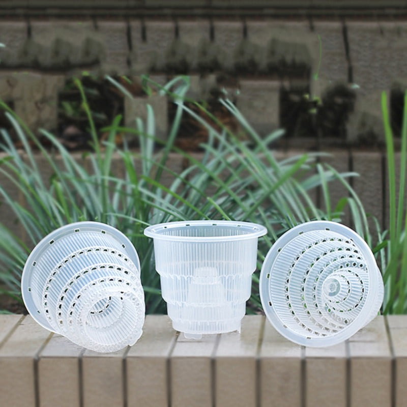 Mesh Pot Plastic Clear Orchid Flower Container Home Gardening Decoration Planter