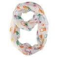 thumbnail image 7 of Peach Couture Stunning Colorful Lightweight Vintage Owl Print Infinity Loop Scarf, 7 of 7