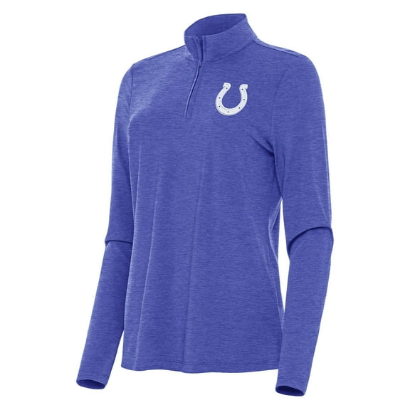 Women's Antigua  Heather Royal Indianapolis Colts Bright Quarter-Zip Sweatshirt