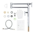 thumbnail image 6 of Pot Filler Faucet for Kitchen Sink, Deck Mount Pot Faucets Over Stove, Solid Brass Folding Pot Filler Faucet, Chrome Kitchen Pot Faucet with Double Joint Swing Arms, 6 of 6