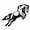 Black, variant on Walbest 1Pc Car Sticker, Truck Body Black Jumping Horse Printed Self-adhesive DIY Reflective Decal