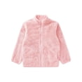 thumbnail image 6 of Miutii Kids Girls Fleece Long Sleeve Jacket Zipper Closure Solid Color Outerwear Winter Warm Casual Pink 130, 6 of 8