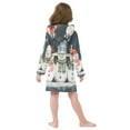 thumbnail image 7 of FORMRS Niños Bathrobe Unisex Hooded Robe Soft Plush Pajamas Sleepwear, Size 4-6T, Green Snowmen, 7 of 7