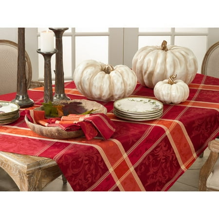 70" Plaid Design Christmas Tablecloth - Saro Lifestyle