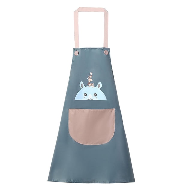 Apron Adjustable PVC Sleeveless Apron Pocket Strap Cooking Bib Kitchen Accessory Type 2 Blue