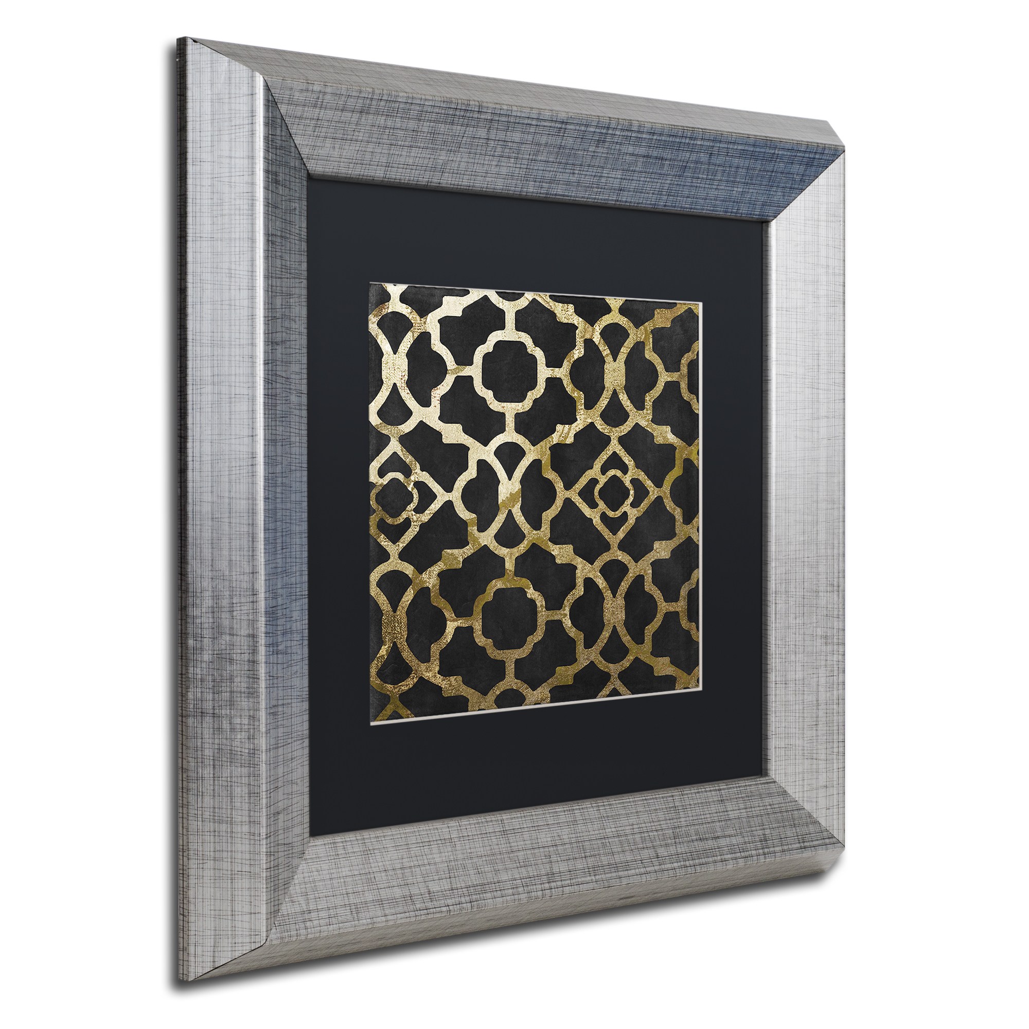 Trademark Fine Art "Moroccan Gold IV" Canvas Art by Color Bakery, Black Matte, Silver Frame