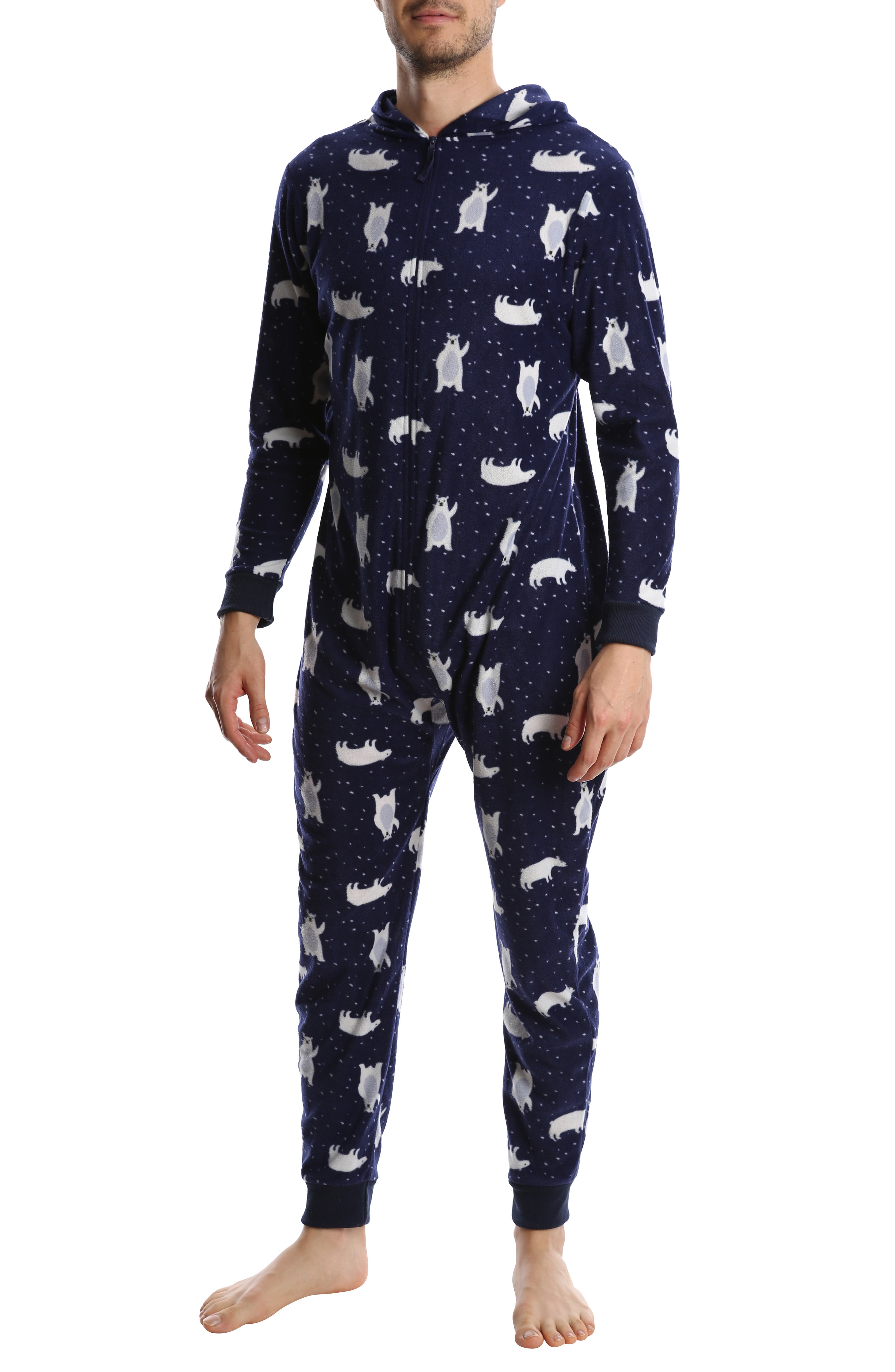 Top Shelf Mens Fleece Onesie Adult One Piece Zip Up Pajamas