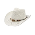thumbnail image 2 of Shadoumai Cowgirl Hat for Women Men Western Cowboy Hat Woven Hollow Out Wide Brim Sun Hat with Chin Strap, 2 of 6