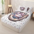 thumbnail image 2 of Homewish Stars Heart Background Holographic Baseball Glove Ball Graphic Zipper Full Size Comforter Sets with Fitted Sheet and 2 Pillowcases,Cute Graphic Zipper Bedding Set,4pcs,Pink Reversible, 2 of 6