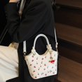 thumbnail image 6 of Hfppkn Cherry Print PU Leather Tote Bag Detachable Strap Crossbody Handbag for Work Travel 23x17x9cm White, 6 of 7