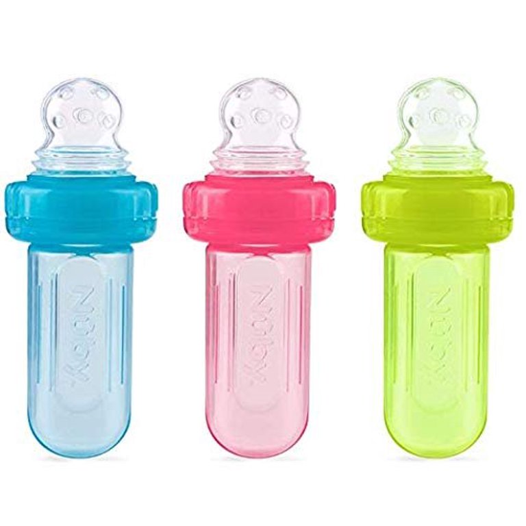 Nuby, EZ Squee-Z Silicone Baby Food Dispenser, 2 pack, Colors May