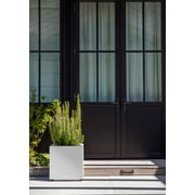 Veradek Block Series Cube Small 18 Plastic Planter - White