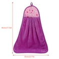 thumbnail image 2 of pitrice Hand Towel Coral Velvet Dishcloth Hanging Washing Cloth Towel Bathroom Kitchen Accessory Pattern Random, Purple, 2 of 8