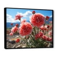 thumbnail image 2 of Designart "Carnations landscape Vibrant II" Floral Floater Framed Canvas Wall Art, 2 of 7
