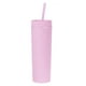 thumbnail image 1 of Vaso delgado Unique Bargains con tapas y pajitas 16Oz Mate Púrpura Reutilizable Acrílico, 1 of 6