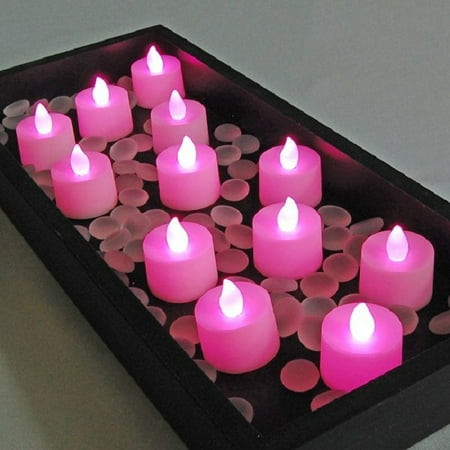 pink battery operated tea lights