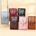 thumbnail image 2 of Bolso de mensajero para mujer, bolso de hombro con hebilla de cinturón, bolso para teléfono móvil con patrón de cocodrilo (marrón), 2 of 5