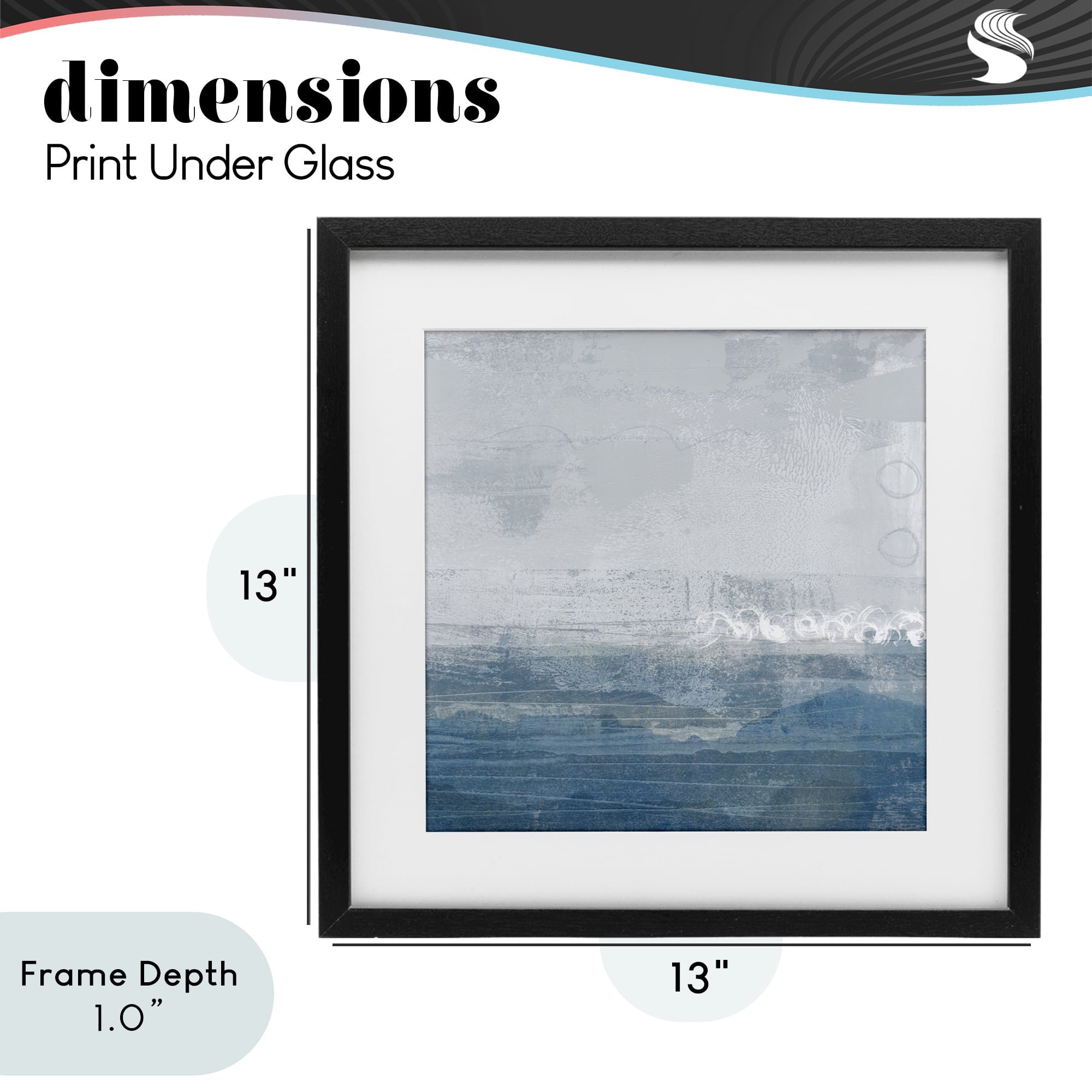 Stupell Industries Ocean Tide Abstract Black Framed Print Under Glass, design by Dan Meneely