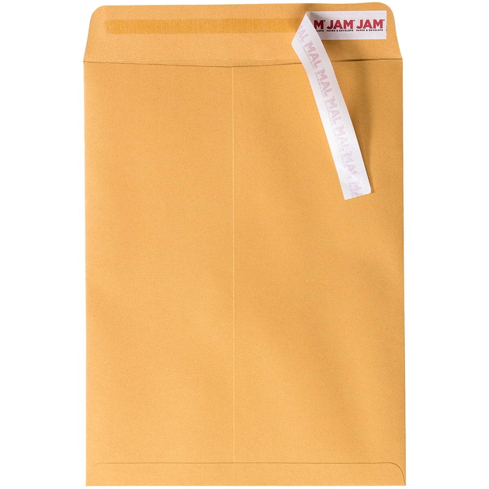 JAM Paper Open End Catalog Envelopes, 9 x 12, Brown Kraft Manila, 50 per Pack