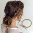 thumbnail image 2 of Unique Bargains 1 Pc Classic Knotted Style Hair Rope Hair Scrunchies Khaki, 2 of 5