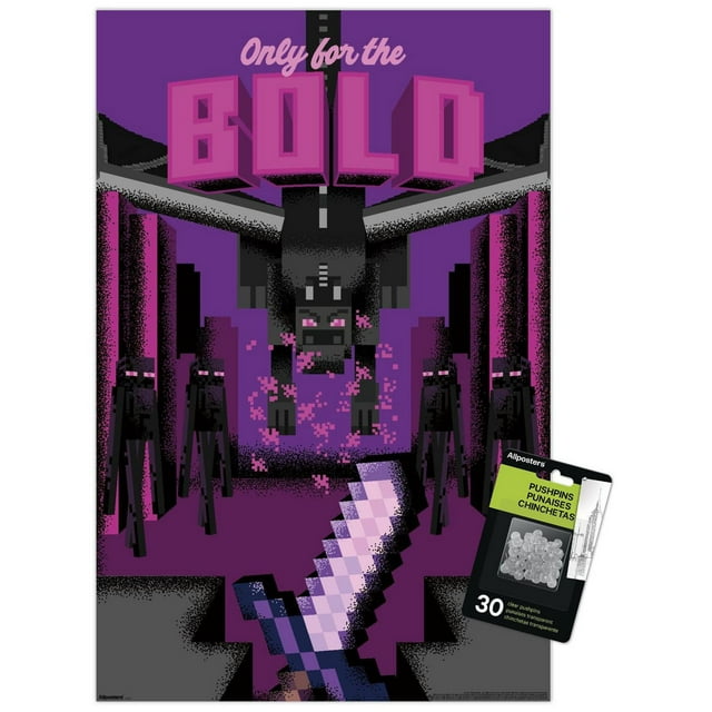 Minecraft: Discover - Only For The Bold Wall Poster, 14.725" x 22.375" Framed