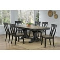 thumbnail image 2 of 7-Pc Deco Panel Wood Dining Set in Gray/Black Stone, 2 of 6