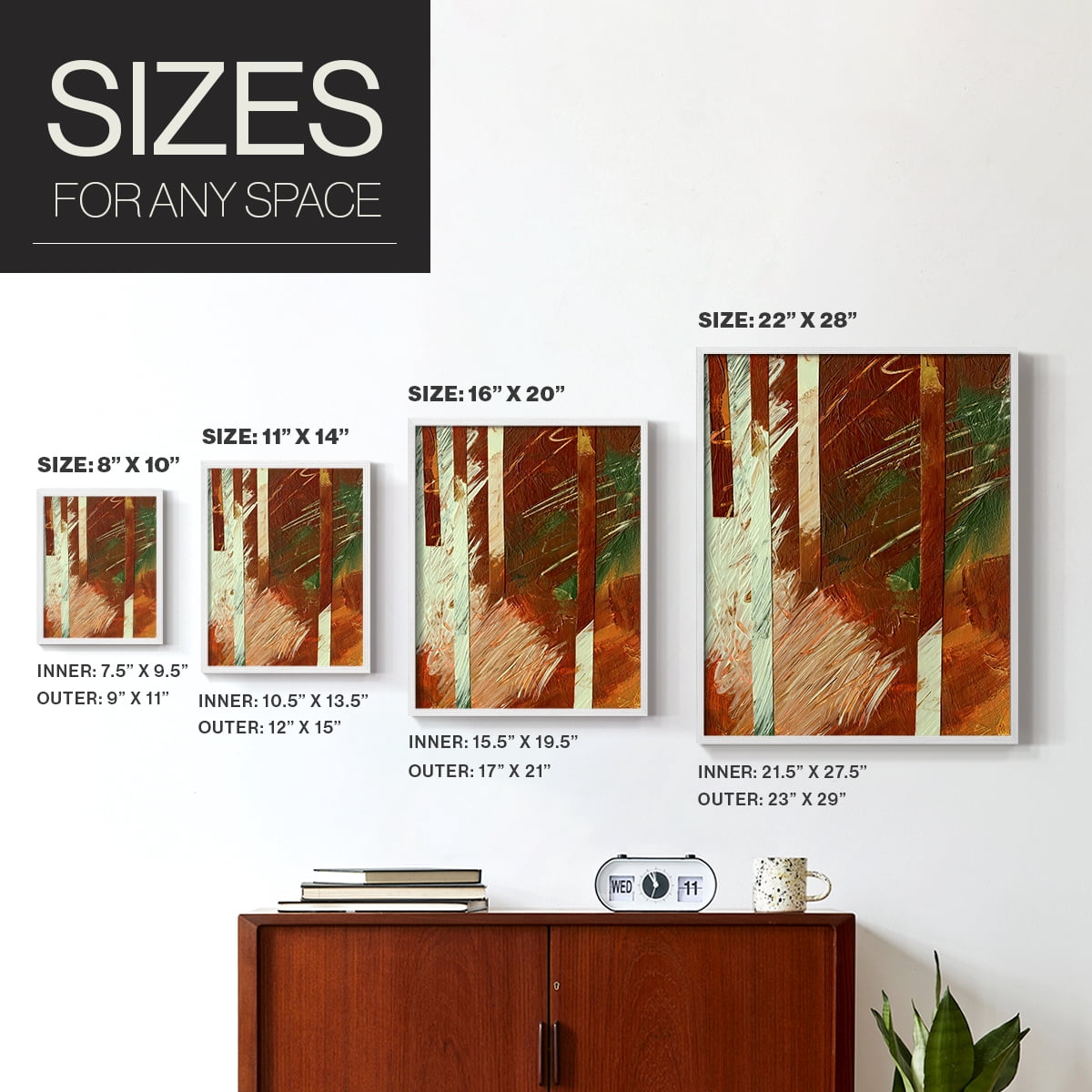 Wheaten II Framed Print in White Solid Wood 11 x 14 Framed Print