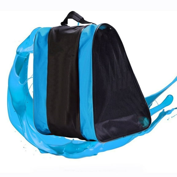 unbranded Mesh Net Roller Skating Bag Scooter Bag Adjustable Shoulder Strap Handbag Skateboard Shell Carrying Bag(Blue)