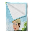 thumbnail image 2 of Camping Soft Flannel Fleece Throw Blanket, Little with Tent in Nature Forest Adventure Children Discovery of Woods, Cozy Plush for Indoor and Outdoor Use, 60" x 80", Multicolor, by Ambesonne, 2 of 5