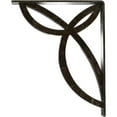 thumbnail image 4 of Ekena Millwork 2"W x 10"D x 12"H Versailles Wrought Iron Bracket, (Triple center brace), Antiqued Warm Silver, 4 of 7