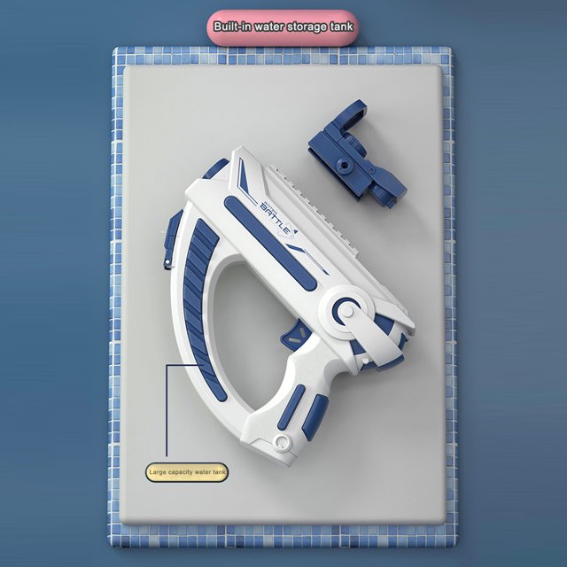 Pistola de agua espacial de 330 ml Pistola de agua de 500 mAh de alta velocidad para niños (C azul) Ndcxsfigh libre de BPA