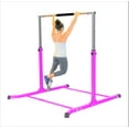 thumbnail image 1 of GymPro Expandable Gymnastics Kip Bar Horizontal Bar Junior Gymnastic Training High Bar Asymmetric Bar 13 Level Height Adjustable 3 to 5 FT Cushioned Bar & Curved Legs (Purple), 1 of 8