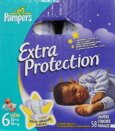 pampers extra protection diapers size 6 super pack 58 count