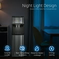 thumbnail image 4 of Patiosunny Bottom Load Water Cooler Dispenser for 5 Gallon Bottles, 3 Temperatures (Hot, Cold, and Room), Rapid cooling, LED Lighting, Empty Bottle Alert, Silver, 4 of 9