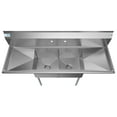thumbnail image 3 of KoolMore 60 in. Two Compartment Stainless Steel Commercial Sink with 2 Drainboards, Bowl Size 15"x 15"x 12", 3 of 9