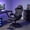 Black, variant on U-HOMY Adjustable PVC Game Chair, 360° Swivel & 90°-135° Recline, Ergonomic Height Adjustable Desk Chair for Home Office, Red/Blue/Black/White