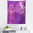 thumbnail image 1 of Psychedelic Cat Tapestry, Vaporwave Greek Statue with Plump Chin and Shaved Kitten Print, Fabric Wall Hanging Decor for Bedroom Living Room Dorm, 5 Sizes, Purple Pink and Fuchsia, by Ambesonne, 1 of 1