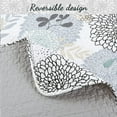 thumbnail image 5 of Cozy Line Home Fashions Aqua Blue Floral Cotton Quilt Set, Queen - Reversible, 5 of 6