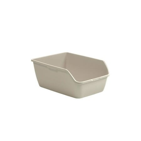Suncast LP3000 Extra Large Easy to Clean Low Front Litter Pan Box Tray, Beige