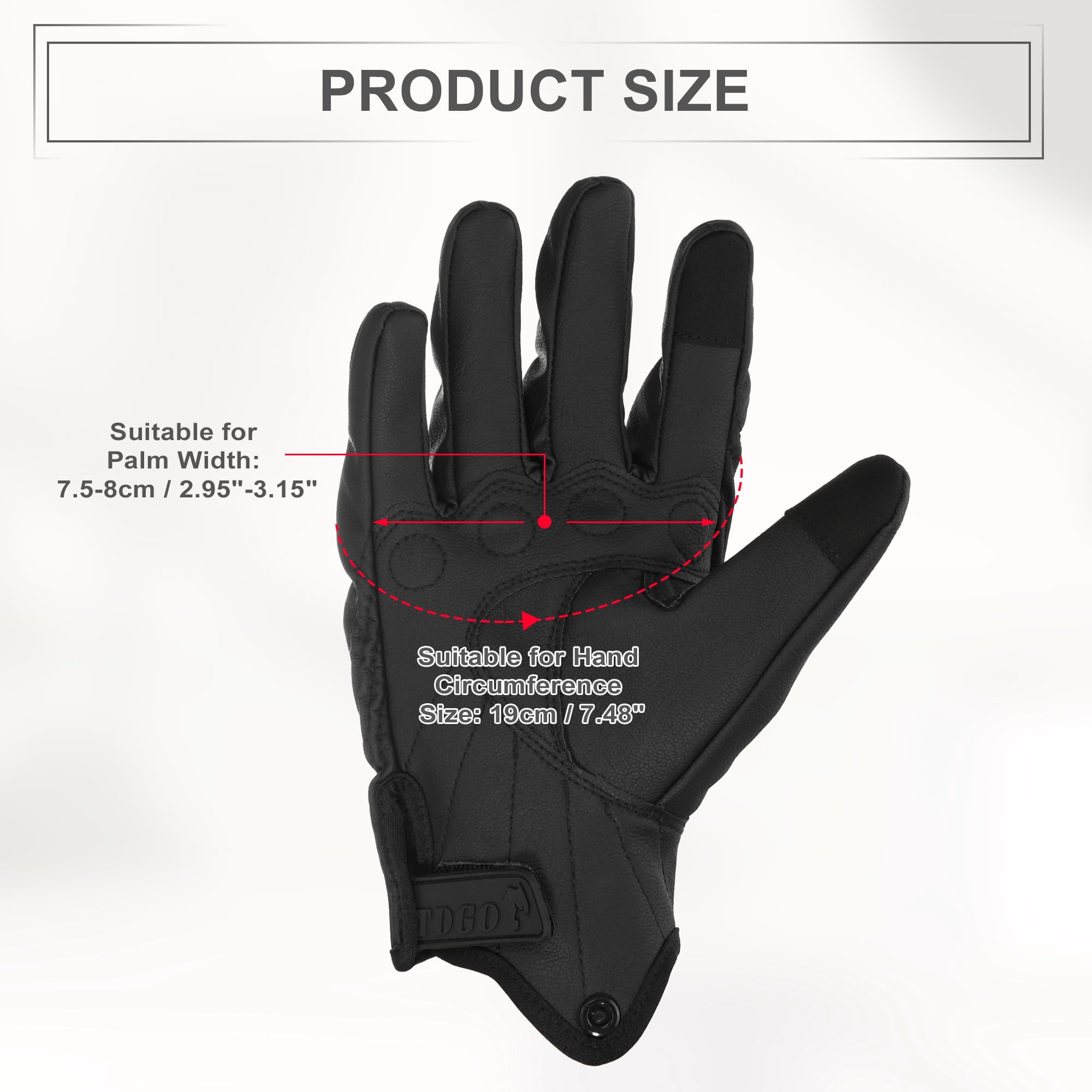 Unique Bargains 1 Pair Riding Gloves Winter Leather Motorcycle Gloves Black M