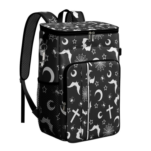 Gothic Solar and Astronomical Pattern Backpack Cooler – Leakproof Insulated Cooler Bag with Moon Phase and Star Map Design