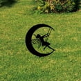 thumbnail image 5 of 1pc Fairy Garden Decor Moon Swing Black Silhouette Outdoor Lawn Pots Decor Elves Metal Garden Stakes Decorative Metal Yard Art for Yard Patio Trees Gift for Gardeners Mother's Day Black, 5 of 9