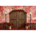 thumbnail image 1 of Kate 10x8ft Valentine's Day Flowers Backdrop Wall for Wedding Brown Wood Door Pink Painted Floral Red Rose Street Lamps Decorations Party Photo Backgrounds, 1 of 1