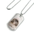 thumbnail image 2 of Shih Tzu Dog Precious Knit Hat Military Dog Tag Pendant Necklace with Chain, 2 of 5