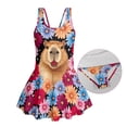 thumbnail image 6 of Uourmeti Cute Capybara & Vibrant Daisy Floral Swim Dress for Girls - Sleeveless Skirted One Piece Bathing Suit, Quick Dry & Stretchy for Beach, Pool & Summer Vacations, 6 of 8