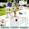thumbnail image 5 of SERWALL Tall Adirondack Chairs and Table 5 Pieces Set, Adirondack Bar Height Chairs Set of 4 and Bar Table, Outdoor Barstools Set for Balcony, Poolside, Backyard, White, 5 of 9