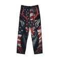 thumbnail image 6 of Uemuo Modern USA Deer Head Pattern Men's Wide Leg Palazzo Lounge Pants with Pockets Light Weight Loose Comfy Casual Pajama Pants-Small, 6 of 9