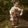 thumbnail image 2 of KaLI_store Little Girl Pants Girl's Elastic Waist Flare Leg Ribbed Knit Casual Stretch Long Pants,Brown, 2 of 5
