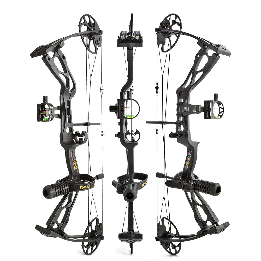Sanlida Archery Compound Bow Dragon X8 with 3pcs Arrows Kit for Adults and Teens Hunting- Black